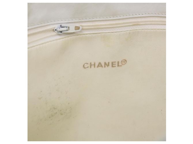 CHANEL Chain Shoulder Bag Lammleder Weiß CC Auth yk6254 - Ansicht 18