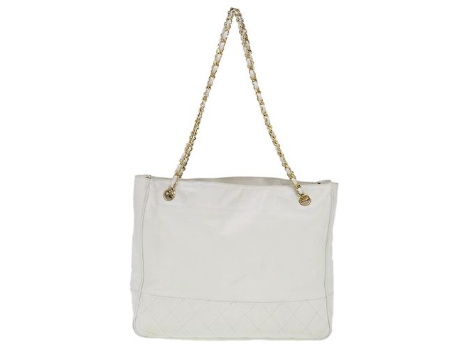 CHANEL Chain Shoulder Bag Lammleder Weiß CC Auth yk6254 - Ansicht 2
