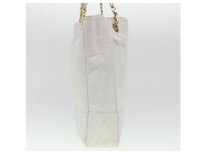 CHANEL Chain Shoulder Bag Lammleder Weiß CC Auth yk6254 - Ansicht 5