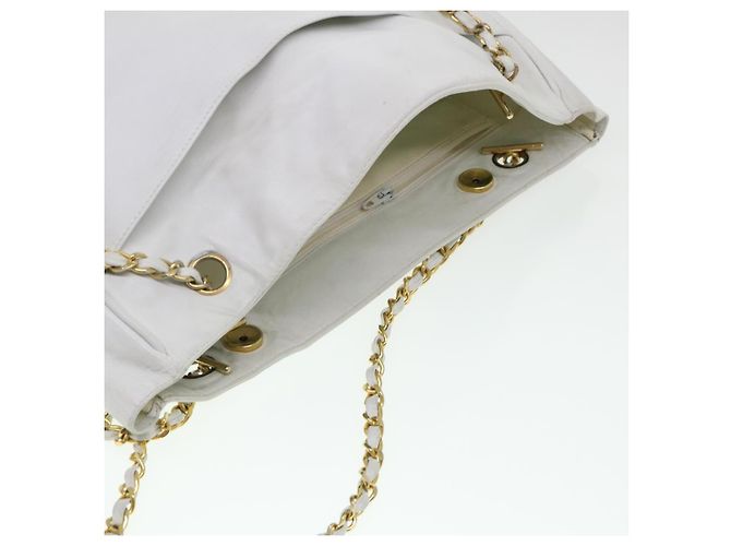 CHANEL Chain Shoulder Bag Lammleder Weiß CC Auth yk6254 - Ansicht 7