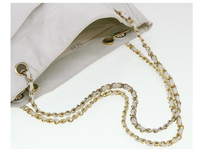 CHANEL Chain Shoulder Bag Lammleder Weiß CC Auth yk6254 - Ansicht 8