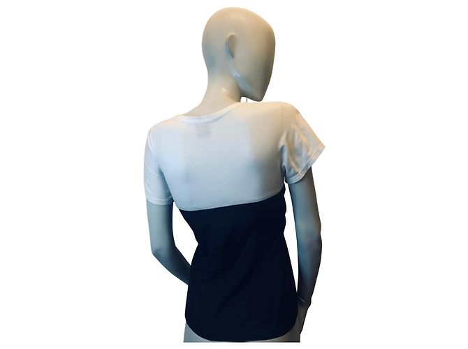 T-shirt Pinko com pala de laço preto e branco - vista 3