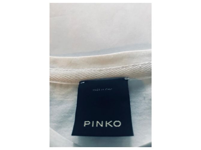 T-shirt Pinko com pala de laço preto e branco - vista 6