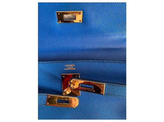Borsa a mano Hermès Kelly in pelle azzurra Blu chiaro - vista 3