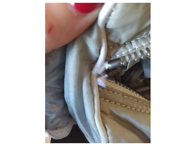 Triomphe Borsa Céline Triumph Button Argento Bianco Pelle Silver hardware - vista 3