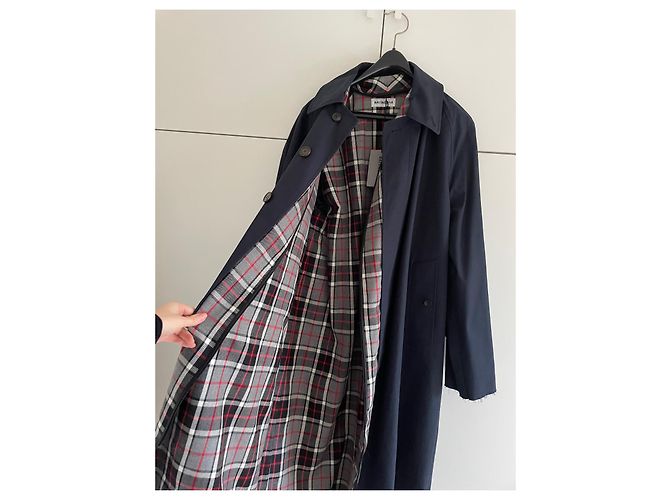 Gabardina Balenciaga Azul Marino Algodón - vista 2