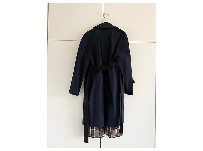 Gabardina Balenciaga Azul Marino Algodón - vista 5