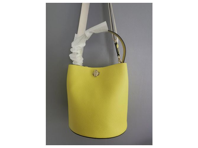 Borsa a secchiello Furla in pelle gialla Beige Giallo Gold hardware - vista 3