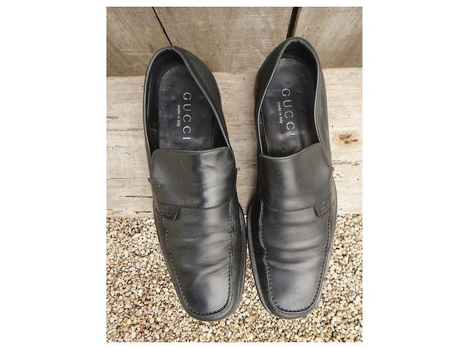 Mocassini Gucci in pelle nera 45 fr 44 it Nero - vista 2