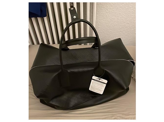 Borsa da viaggio Bottega Veneta in pelle nera Nero - vista 3