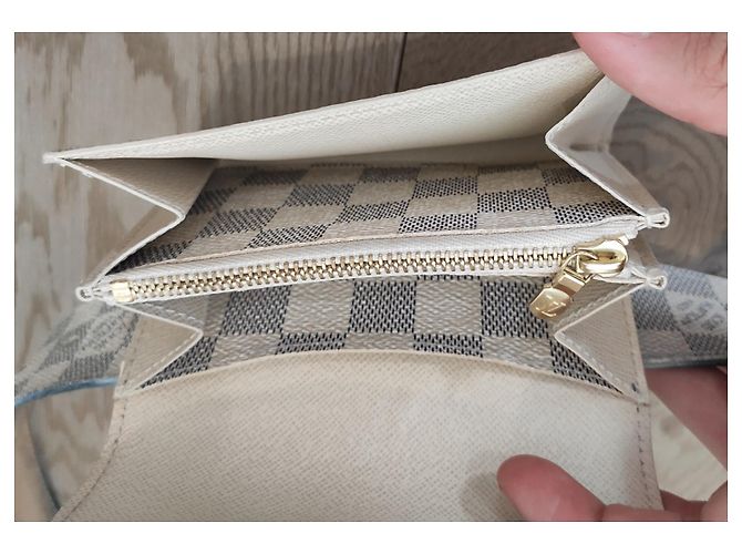 Louis Vuitton Azur Damier Gürtel mit Beutel Weiß Beige Grau - Ansicht 3