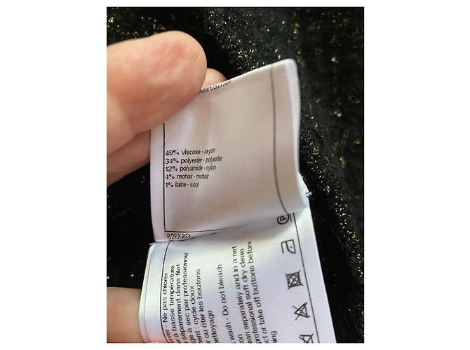 Falda midi Chanel negra de lana con bordado dorado Métiers d'Art - vista 4