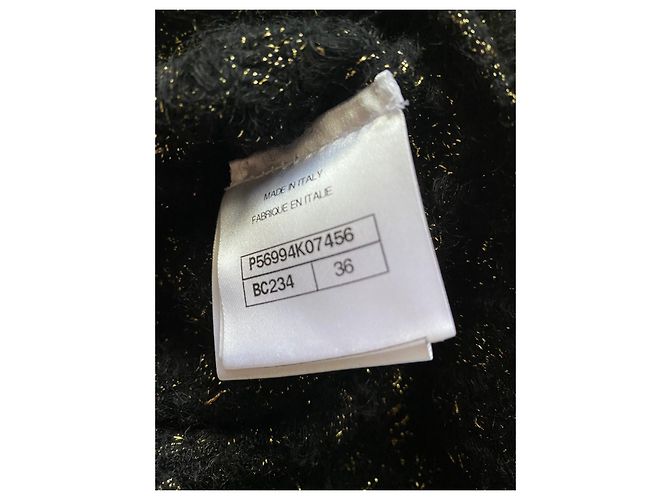 Falda midi Chanel negra de lana con bordado dorado Métiers d'Art - vista 5
