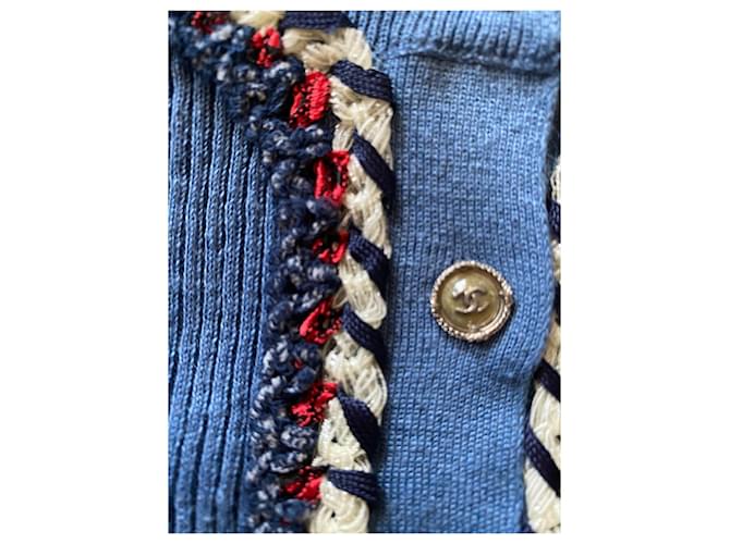 Chanel Leinenpullover Jeansblau Métiers d'Art - Ansicht 3