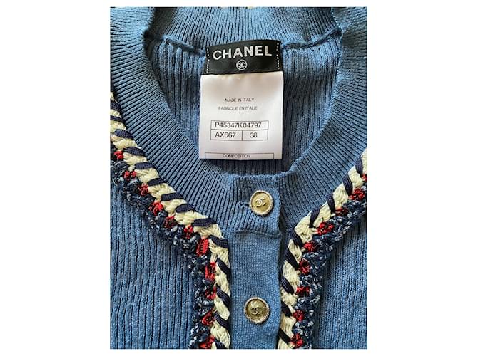 Chanel Leinenpullover Jeansblau Métiers d'Art - Ansicht 4