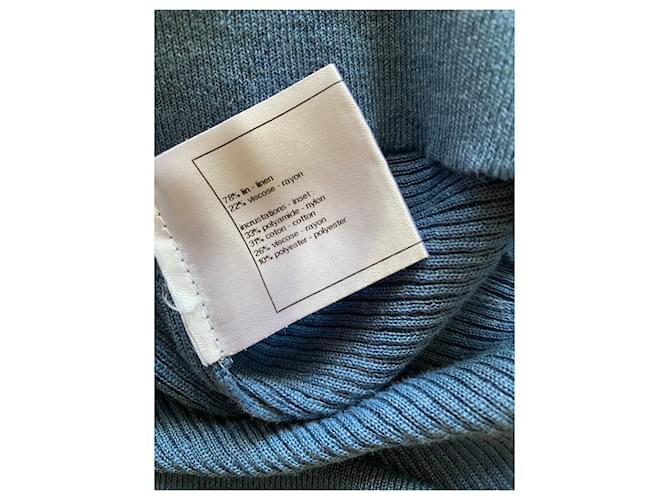 Chanel Leinenpullover Jeansblau Métiers d'Art - Ansicht 5