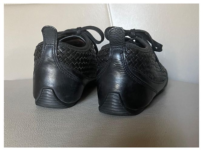 Autre Marque Dragon T schwarze Turnschuhe oder Korb aus geflochtenem Leder.38 - Ansicht 11