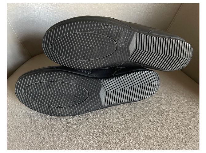Autre Marque Dragon T schwarze Turnschuhe oder Korb aus geflochtenem Leder.38 - Ansicht 13