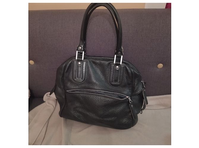 Légende Borsa a mano Longchamp in pelle nera granulata Nero - vista 4