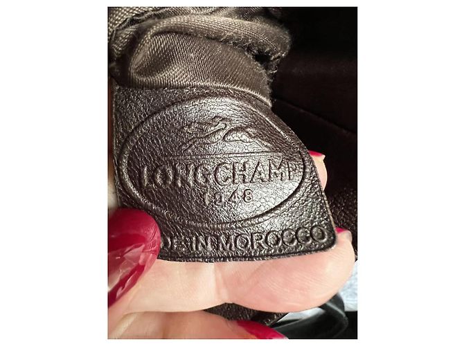 Légende Borsa a mano Longchamp in pelle nera granulata Nero - vista 5