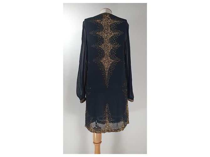 Antik Batik Kleid schwarz aus Viskose M - Ansicht 5