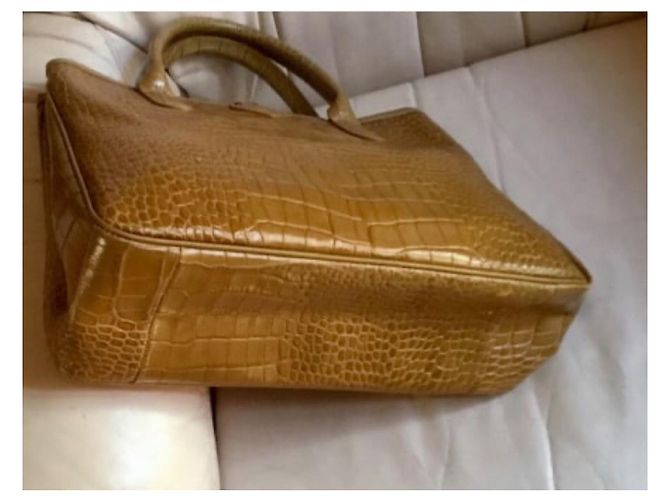 Longchamp Roseau Borsa a mano in pelle color cammello Caramello - vista 2