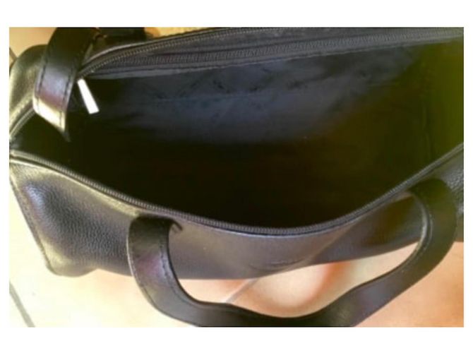 Longchamp Borsa Polochon in pelle nera Nero - vista 6