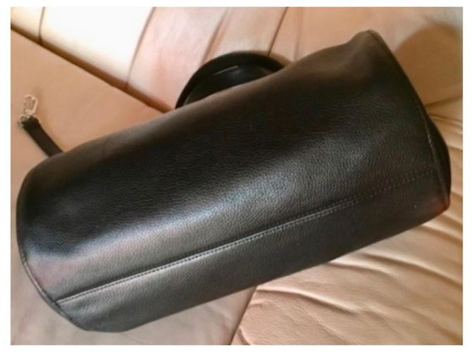 Longchamp Borsa Polochon in pelle nera Nero - vista 7