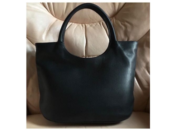 Borsa Tote Longchamp in pelle blu marina Blu navy - vista 2