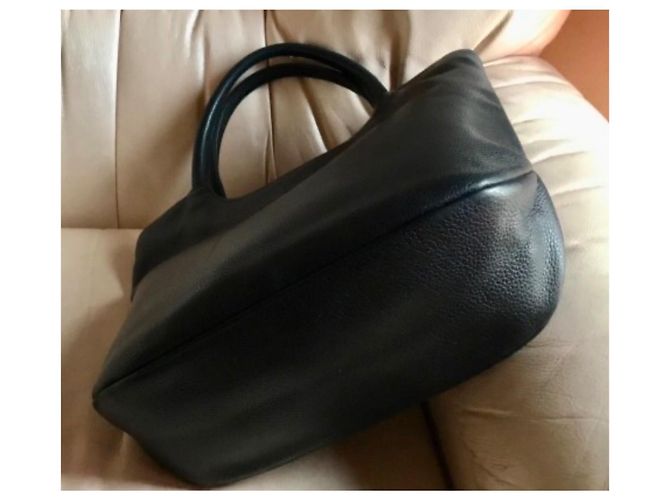 Borsa Tote Longchamp in pelle blu marina Blu navy - vista 3