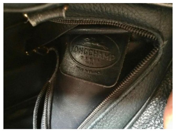Borsa Tote Longchamp in pelle blu marina Blu navy - vista 7