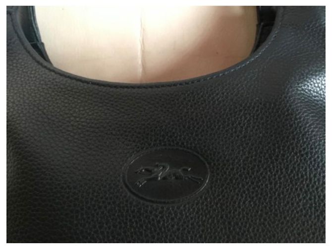 Borsa Tote Longchamp in pelle blu marina Blu navy - vista 8