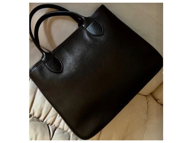 Longchamp Roseau Borsa a mano in pelle nera Nero - vista 2