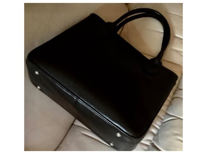 Longchamp Roseau Borsa a mano in pelle nera Nero - vista 3