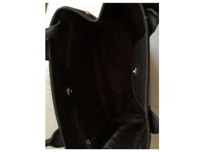 Longchamp Roseau Borsa a mano in pelle nera Nero - vista 4