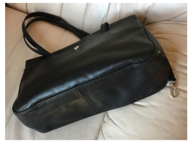 Borsa tote Longchamp in pelle foulonné nera Nero - vista 2