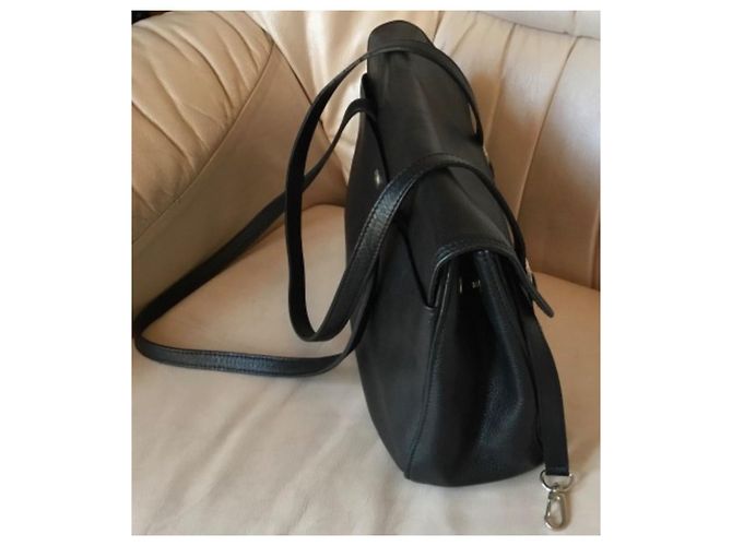 Borsa tote Longchamp in pelle foulonné nera Nero - vista 3