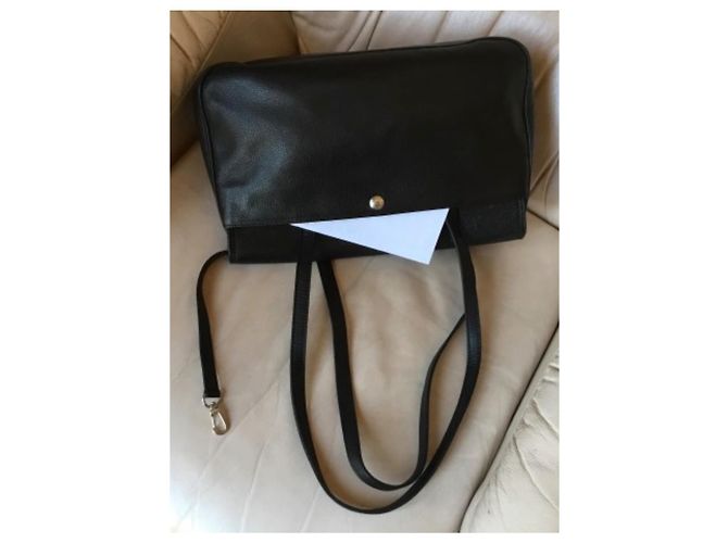 Borsa tote Longchamp in pelle foulonné nera Nero - vista 4