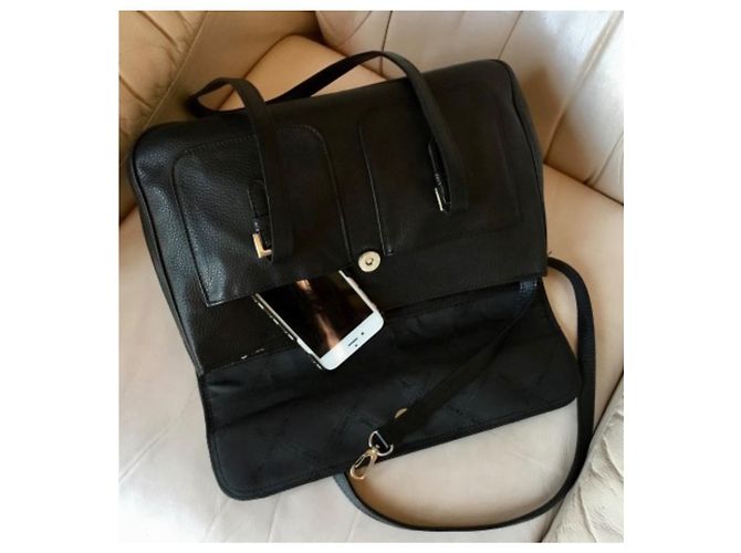 Borsa tote Longchamp in pelle foulonné nera Nero - vista 5