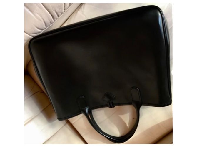 Longchamp Roseau Borsa Tote in Pelle Nera Nero - vista 4