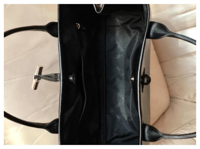 Longchamp Roseau Borsa Tote in Pelle Nera Nero - vista 7