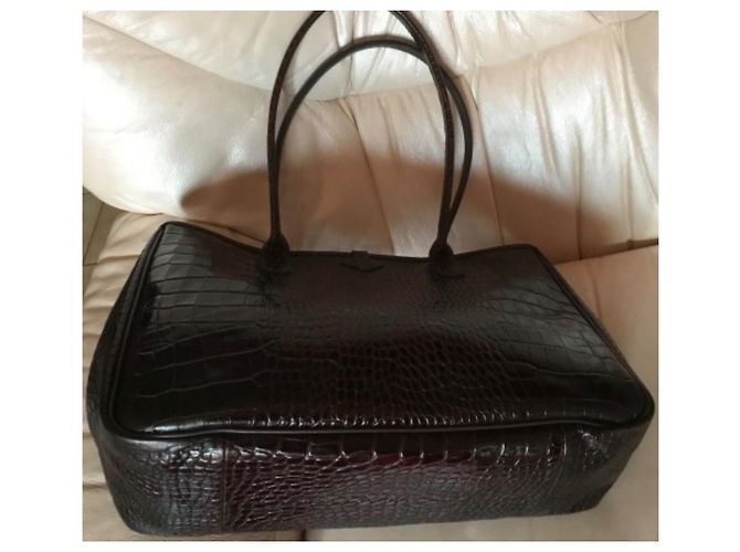 Longchamp Roseau Ledertasche Dunkelbraun - Ansicht 6