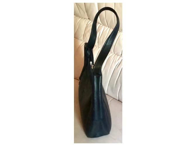 Borsa Besace Longchamp in Pelle Blu Navy - vista 2