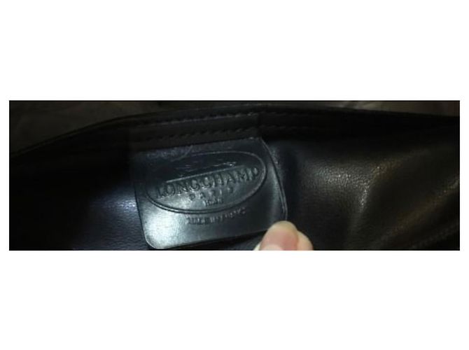 Borsa Besace Longchamp in Pelle Blu Navy - vista 3