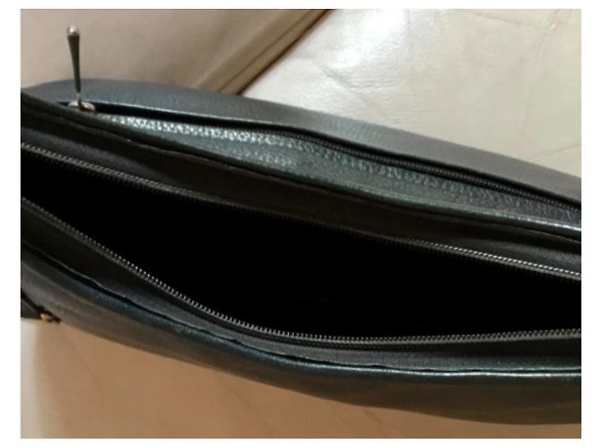 Borsa Besace Longchamp in Pelle Blu Navy - vista 4