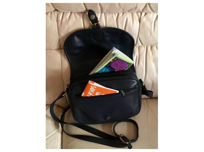 Longchamp Umhängetasche aus Leder Marineblau - Ansicht 5