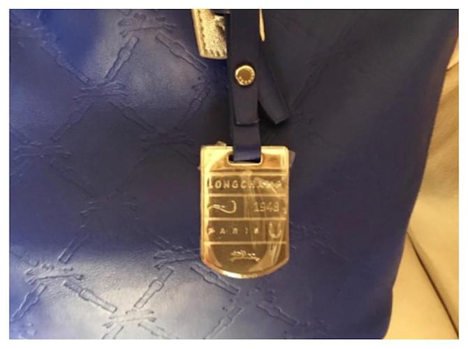 Borsa a secchiello Longchamp in pelle blu - vista 2