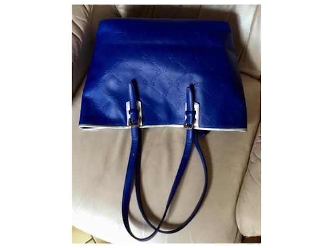 Borsa a secchiello Longchamp in pelle blu - vista 3
