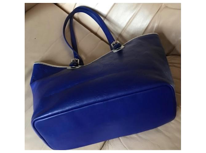 Borsa a secchiello Longchamp in pelle blu - vista 4