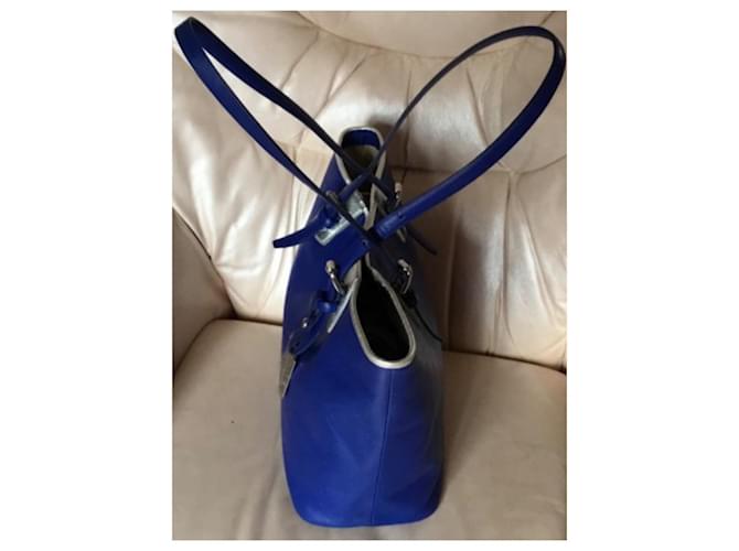 Borsa a secchiello Longchamp in pelle blu - vista 5